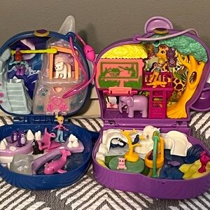 Polly Pocket Freezin' Fun Narwhal and Polly Pocket Elephant Adventure compacts